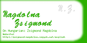 magdolna zsigmond business card